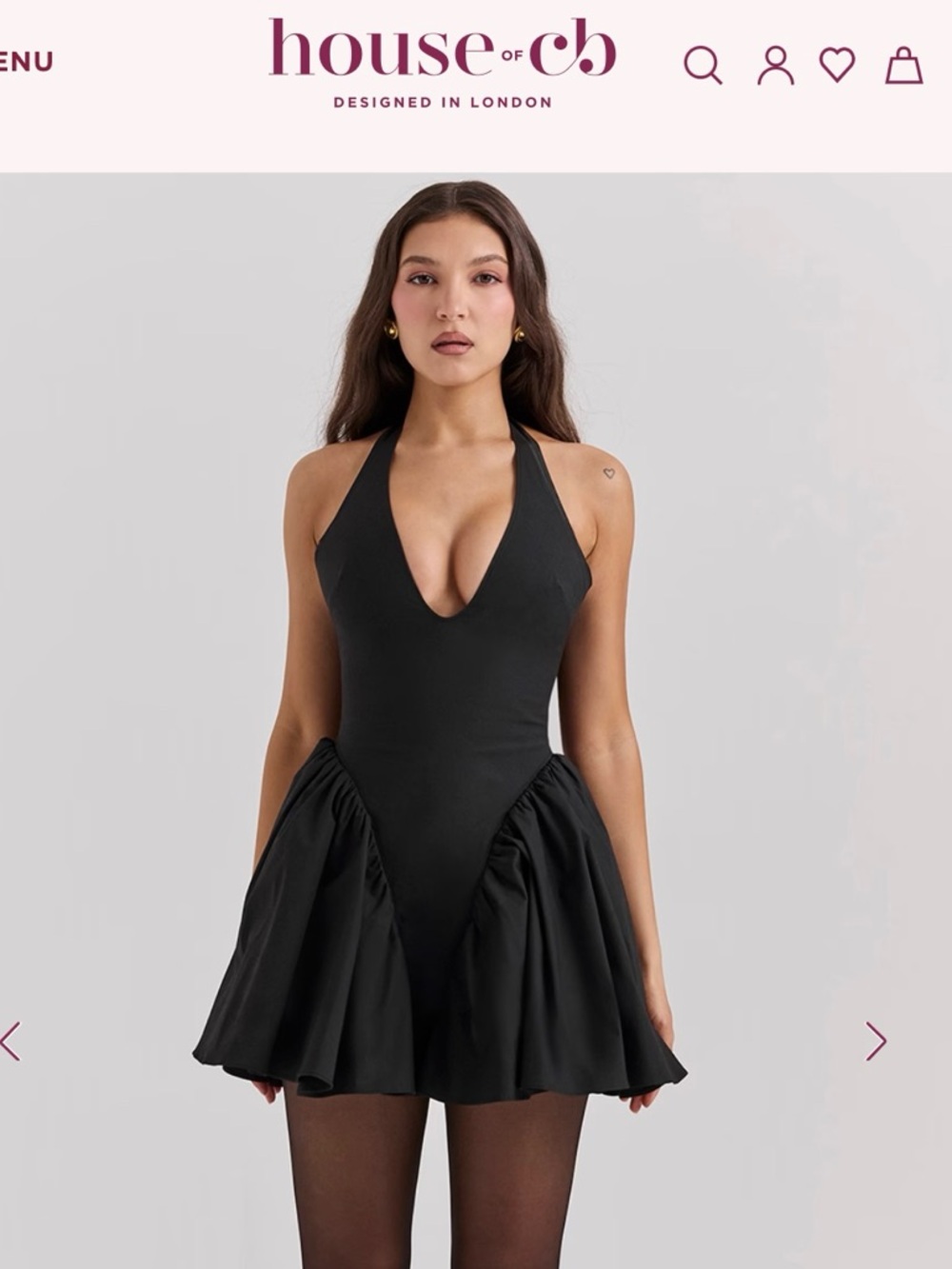 House of CB Valentia Tall Black Halter Fit-and-Flare Dress